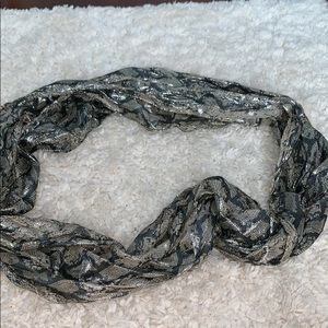 Metallic snake skin infinity scarf